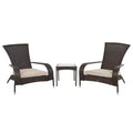 Balkene Home 62966 Coconino Wicker Conversation Set Lightweight & Durable Adirondack Style Chairs All Weather Wicker Includes Khaki Cushions - Mocha