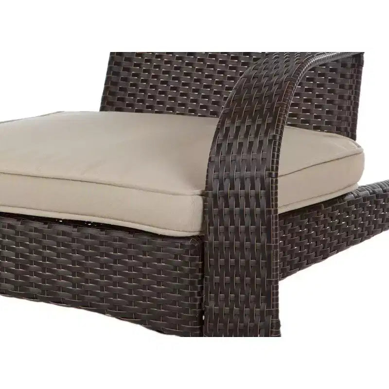 Balkene Home 62966 Coconino, set conversazione in vimini, leggero e durevole, sedie in stile Adirondack, vimini per tutte le stagioni, include cuscini color kaki - Mocha