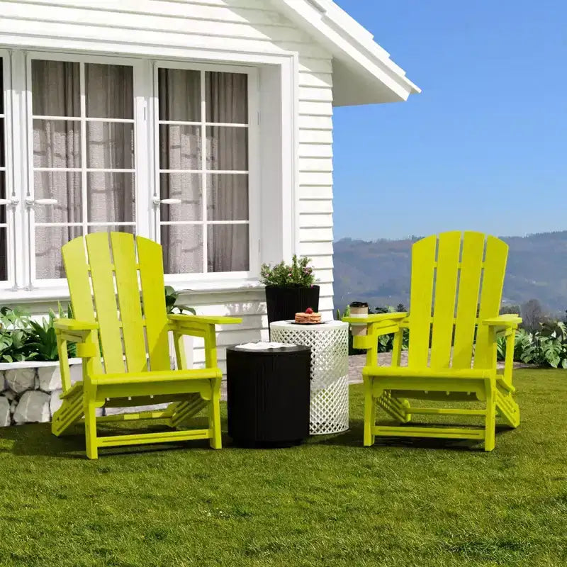 NAYSAYE Set da 4 Pezzi con Sedia a Sdraio Pieghevole Adirondack con Portabicchieri, Capacità 180 kg, per Giardino o Patio, 56,6 x 76,2 x 92,5 cm