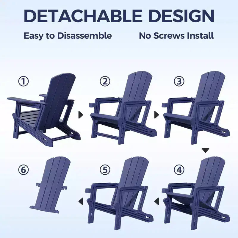 NAYSAYE Set da 4 Pezzi con Sedia a Sdraio Pieghevole Adirondack con Portabicchieri, Capacità 180 kg, per Giardino o Patio, 56,6 x 76,2 x 92,5 cm