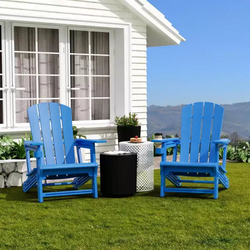 NAYSAYE Set da 4 Pezzi con Sedia a Sdraio Pieghevole Adirondack con Portabicchieri, Capacità 180 kg, per Giardino o Patio, 56,6 x 76,2 x 92,5 cm