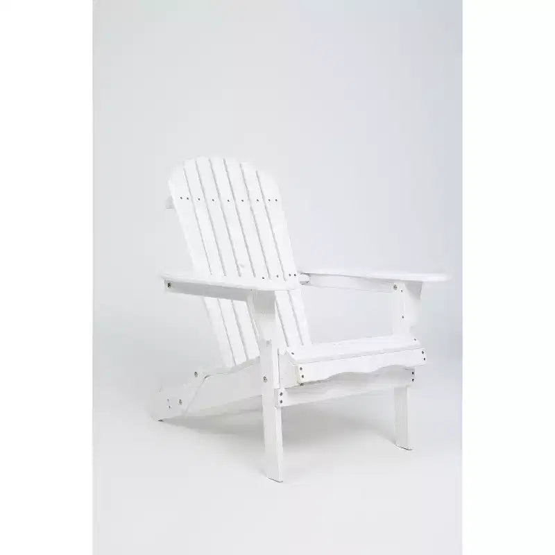 Poltrona Adirondack Okak per esterni con struttura in legno, set da 2, sedia pieghevole da esterno con braccioli fissi, sedie da portico per giardino, prato, cortile