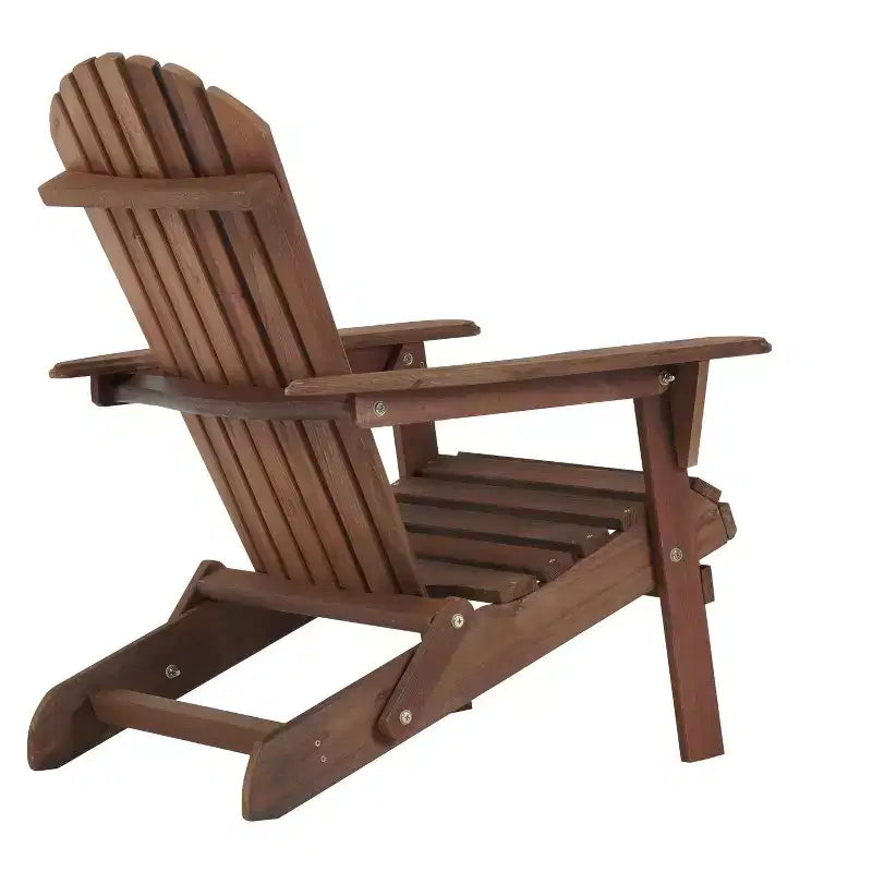 Poltrona Adirondack Okak per esterni con struttura in legno, set da 2, sedia pieghevole da esterno con braccioli fissi, sedie da portico per giardino, prato, cortile