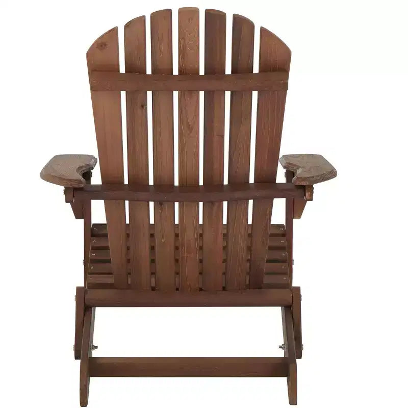 Poltrona Adirondack Okak per esterni con struttura in legno, set da 2, sedia pieghevole da esterno con braccioli fissi, sedie da portico per giardino, prato, cortile