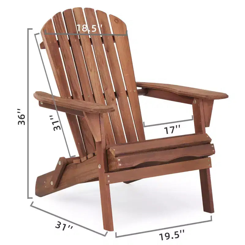 Poltrona Adirondack Okak per esterni con struttura in legno, set da 2, sedia pieghevole da esterno con braccioli fissi, sedie da portico per giardino, prato, cortile