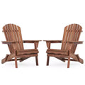 Poltrona Adirondack Okak per esterni con struttura in legno, set da 2, sedia pieghevole da esterno con braccioli fissi, sedie da portico per giardino, prato, cortile