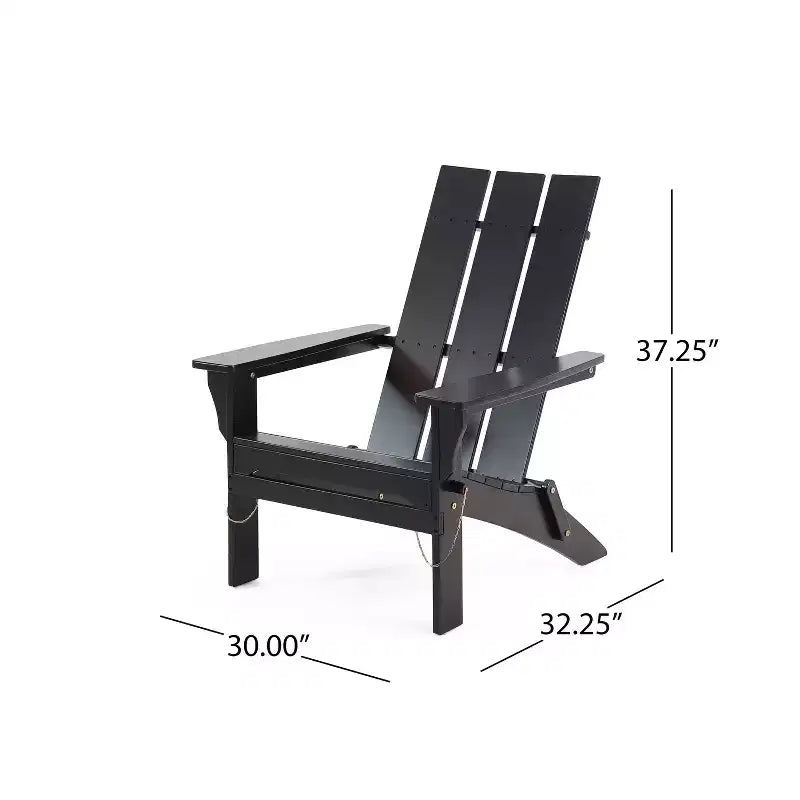 Sedia Adirondack Okak da esterno con struttura in legno, sedia da esterno pieghevole con braccioli fissi, sedie da portico per giardino, prato, cortile