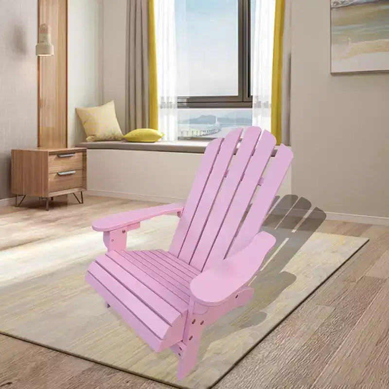 Sedia Adirondack per bambini in legno da esterno o interno, rosa