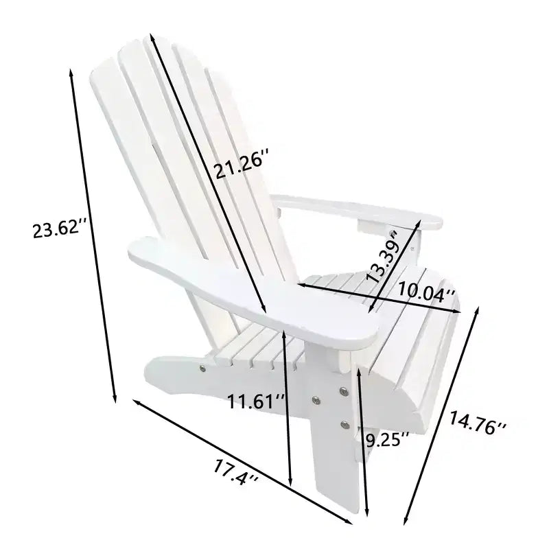 Sedia Adirondack per bambini in legno da esterno o interno, bianca