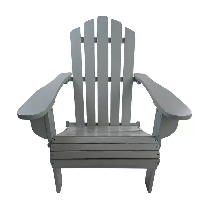 Sedia Adirondack pieghevole in legno per esterno o interno, grigia