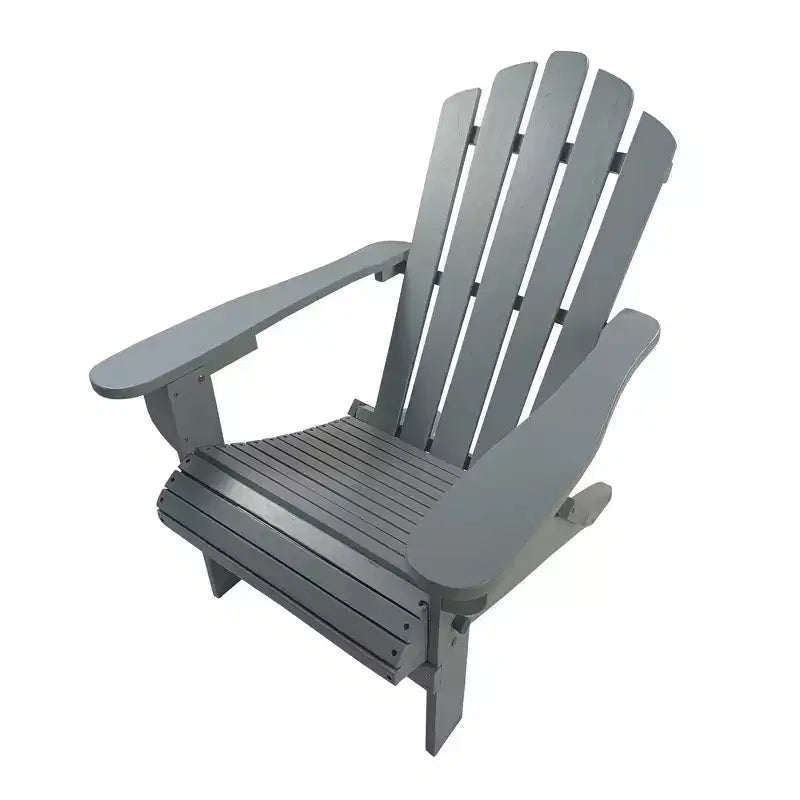 Sedia Adirondack pieghevole in legno per esterno o interno, grigia