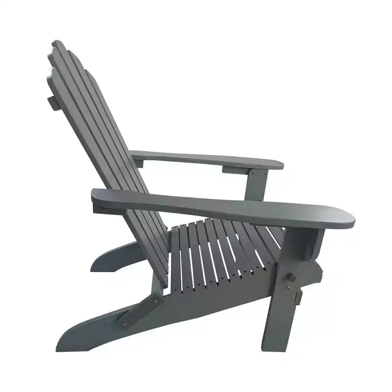 Sedia Adirondack pieghevole in legno per esterno o interno, grigia