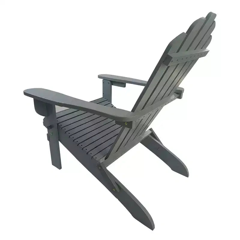 Sedia Adirondack pieghevole in legno per esterno o interno, grigia