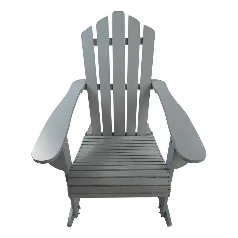 Sedia a dondolo reclinabile Adirondack da esterno in legno, noce