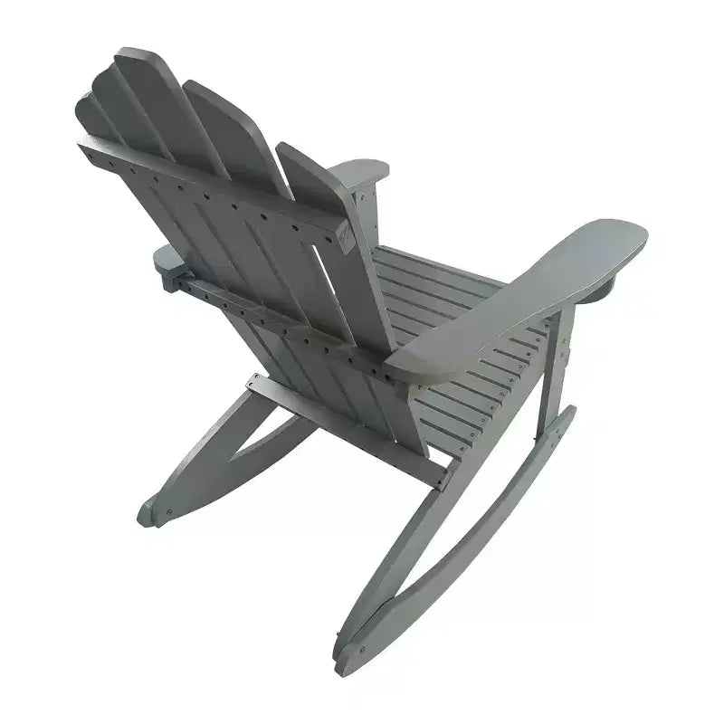 Sedia a dondolo reclinabile Adirondack da esterno in legno, noce