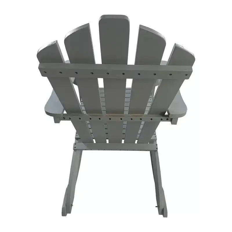 Sedia a dondolo reclinabile Adirondack da esterno in legno, noce