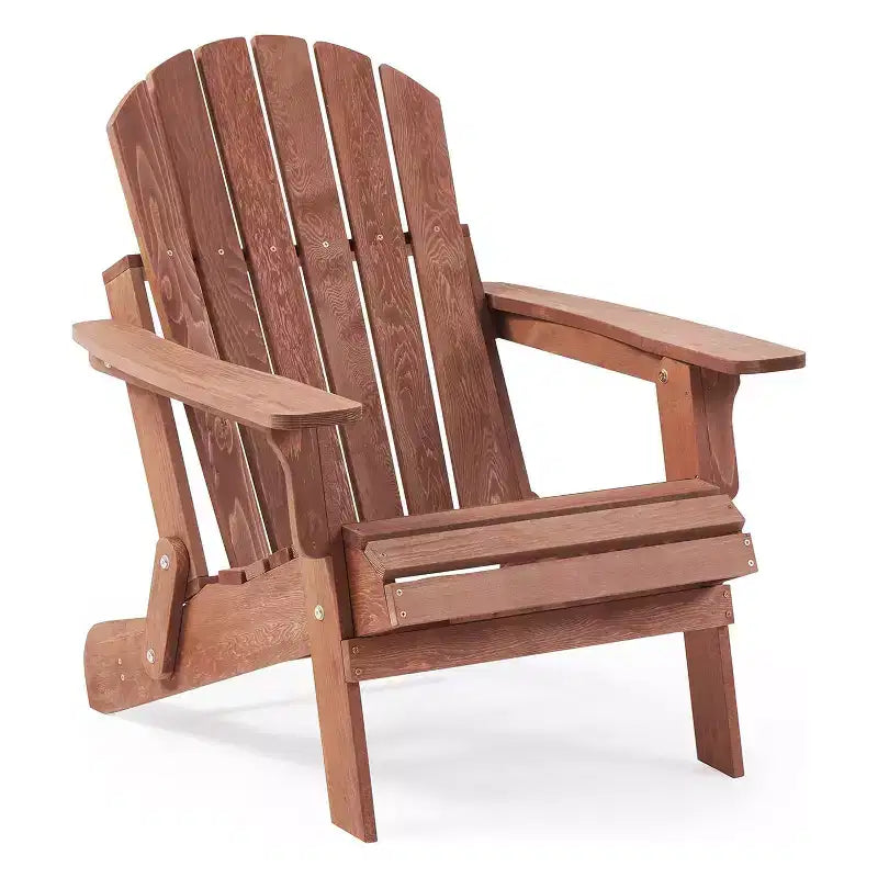 Sedia Adirondack da esterno Okak Oversize in legno con design pieghevole, sedia a sdraio da esterno con braccioli ampi, sedia da patio per giardino