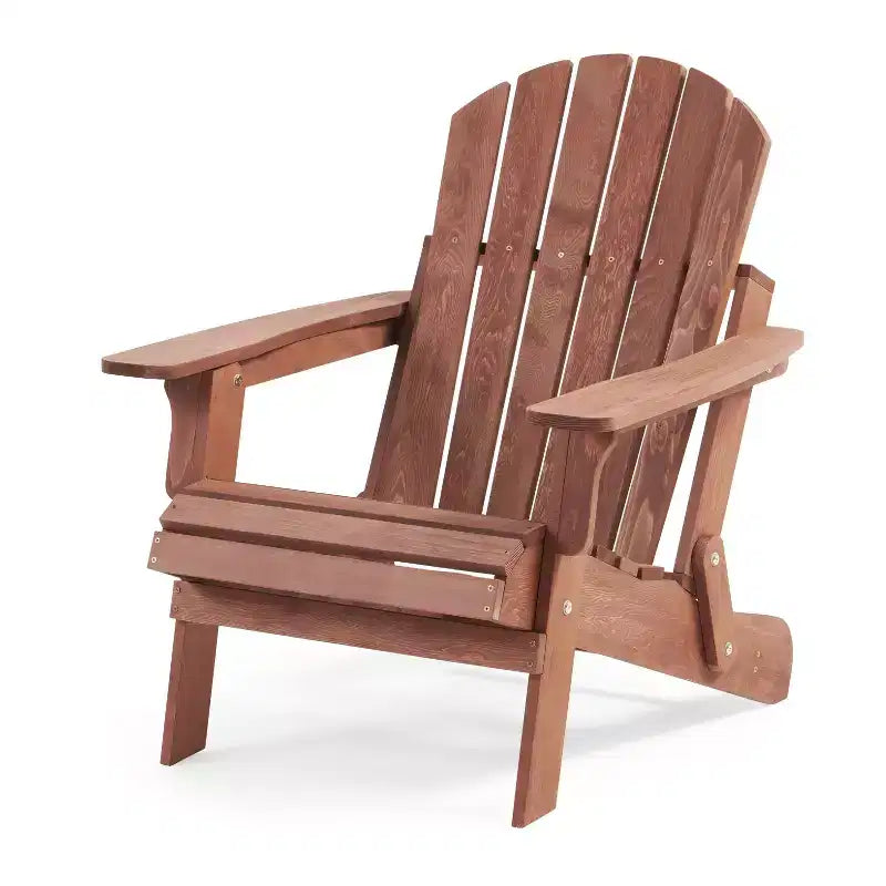 Sedia Adirondack da esterno Okak Oversize in legno con design pieghevole, sedia a sdraio da esterno con braccioli ampi, sedia da patio per giardino