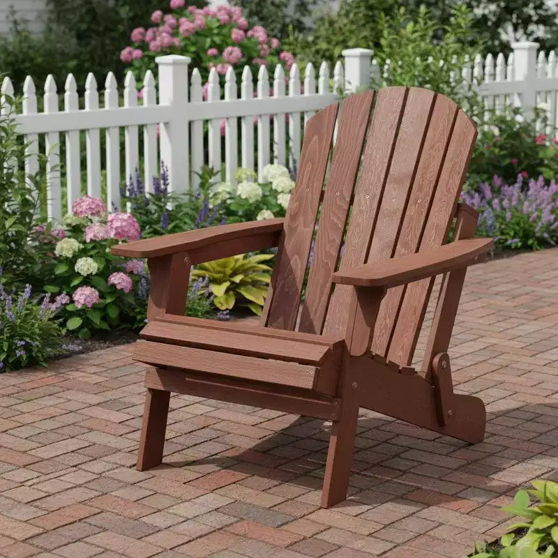 Sedia Adirondack da esterno Okak Oversize in legno con design pieghevole, sedia a sdraio da esterno con braccioli ampi, sedia da patio per giardino
