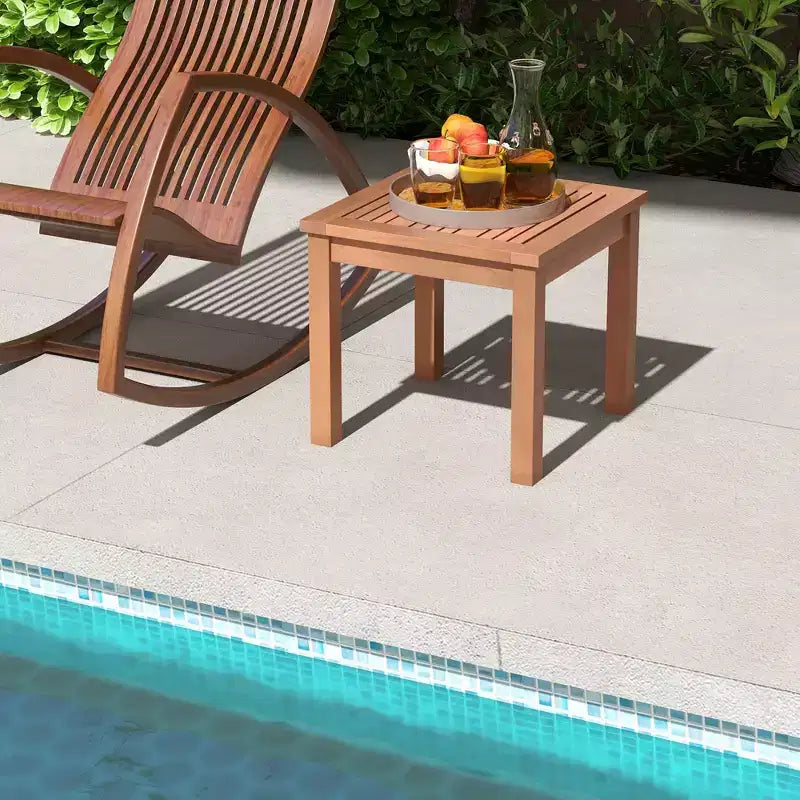 Tavolino da esterno Costway Adirondack, tavolino laterale quadrato da 45 cm con piano a doghe