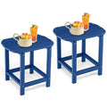 Costway 2 PCS 18 Patio Side Table Weather Resistant Adirondack Table Outdoor Chairside End Tables Waterproof HDPE Navy