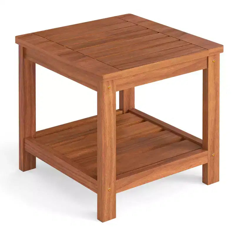 Costway Tavolino Adirondack a 2 Ripiani con Ripiano a Doghe per Giardino