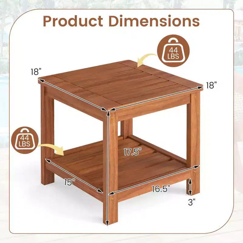 Costway Tavolino Adirondack a 2 Ripiani con Ripiano a Doghe per Giardino, 2 Pezzi