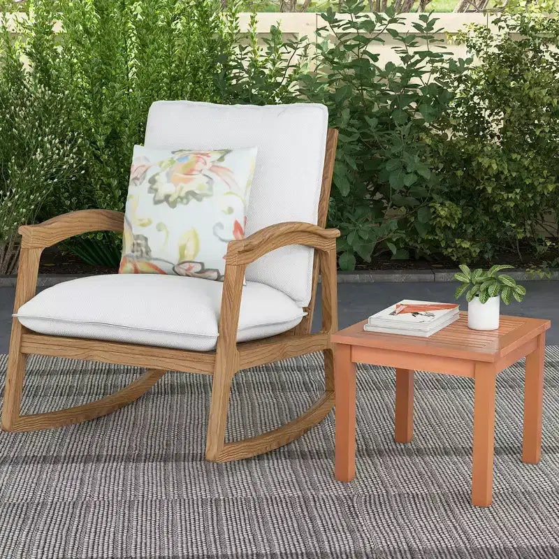 Costway Tavolino Laterale Adirondack per Esterni, Set da 2 Pezzi, Tavolino Quadrato da 45,7 cm con Piano a Doghe
