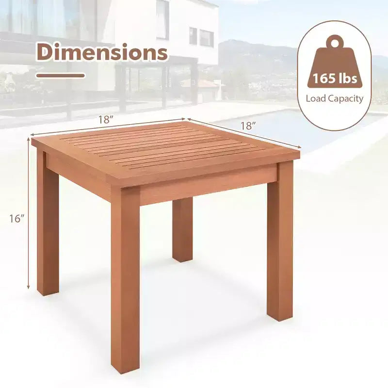 Costway Tavolino Laterale Adirondack per Esterni, Set da 2 Pezzi, Tavolino Quadrato da 45,7 cm con Piano a Doghe