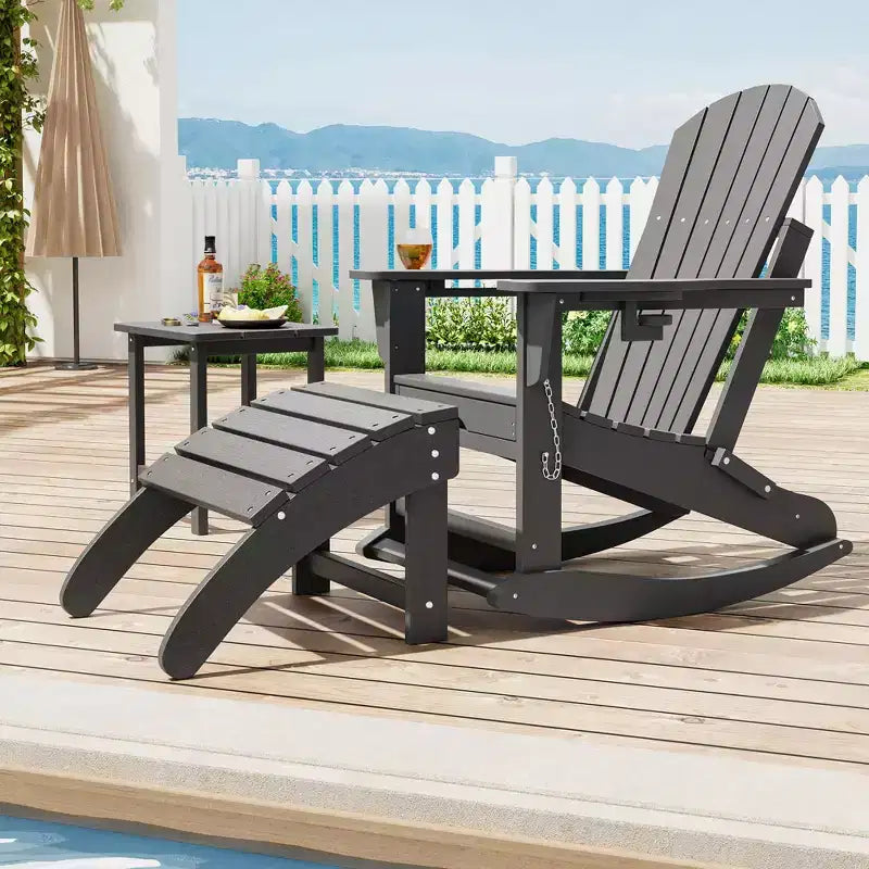 Poggiapiedi ottomano Adirondack per sedia Adirondack, poggiapiedi da patio in resina resistente alle intemperie per piscina, portico, prato e cortile