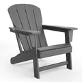 Modern HDPE Adirondack Chair, 380LB Oversized All-Weather Poly Lumber Outdoor Chair with Wood Grain, for Patio, Fire Pit & Pool