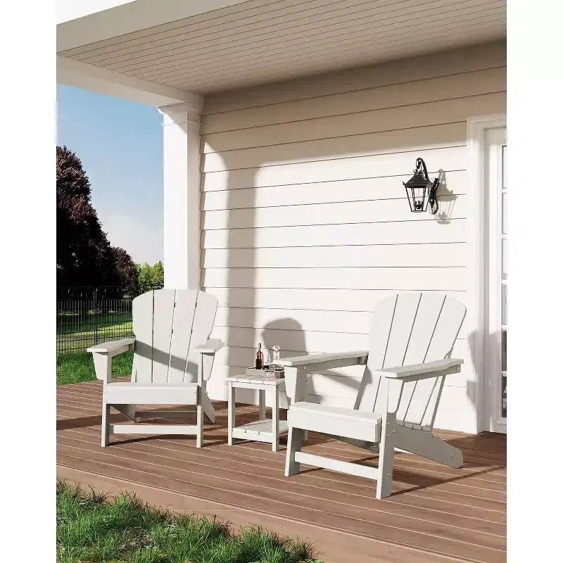 Moderna sedia Adirondack in HDPE, sedia da esterno sovradimensionata in polywood resistente alle intemperie con venature del legno, 380 libbre, per patio, braciere e piscina