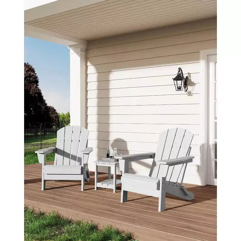 Moderna sedia Adirondack in HDPE, sedia da esterno sovradimensionata in polywood resistente alle intemperie con venature del legno, 380 libbre, per patio, braciere e piscina