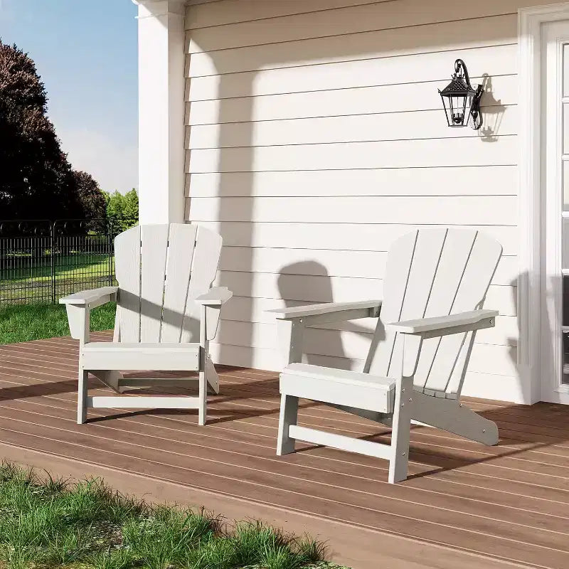 Moderna sedia Adirondack in HDPE, sedia da esterno sovradimensionata in polywood resistente alle intemperie con venature del legno, 380 libbre, per patio, braciere e piscina
