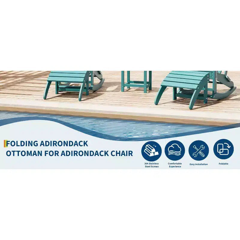 COZONY Poggiapiedi Ottomano Adirondack Portatile, confezione da 1/2/4 Poggiapiedi da Esterno in HDPE Resistente alle Intemperie per Sedia Adirondack, Patio, Portico, Piscina e Giardino