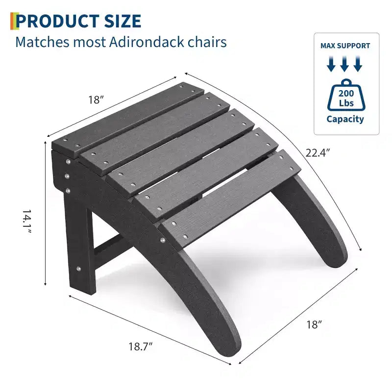COZONY Poggiapiedi Ottomano Adirondack Portatile, confezione da 1/2/4 Poggiapiedi da Esterno in HDPE Resistente alle Intemperie per Sedia Adirondack, Patio, Portico, Piscina e Giardino