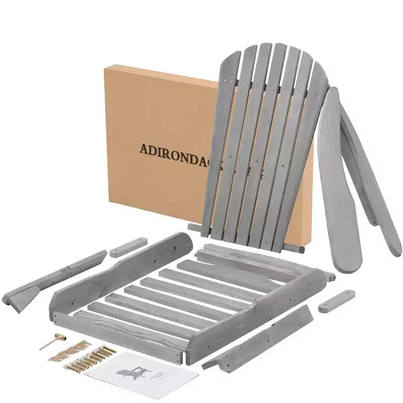 TUYOHW Sedia Adirondack Pieghevole da Patio, Set di 2, Sedia Accento Oversize per Portico, Giardino e Cortile, Sedia a Sdraio da Esterno, Capacità 150 kg