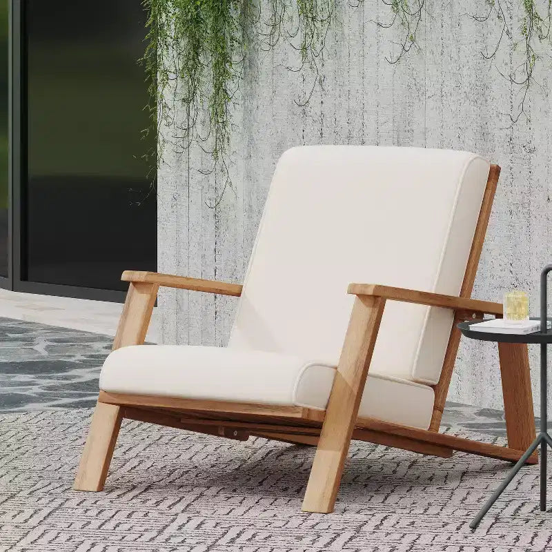 TUYOHW Boho Adirondack Chair,Set of 1,Patio Accent Chairs,Outdoor Acacia Conversation seat for Porch,Garden & Backyard,400lbs Capacity