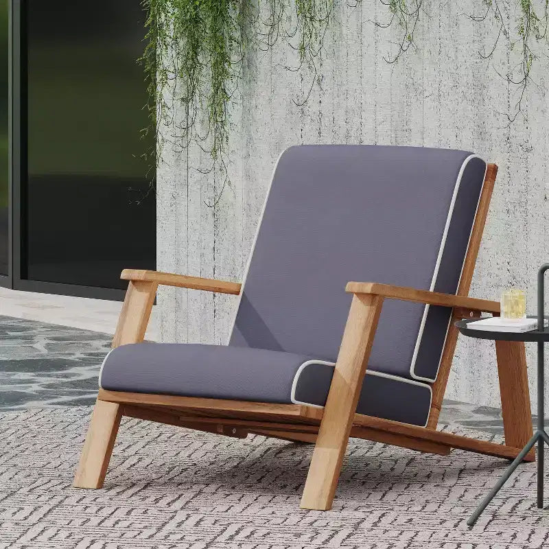 TUYOHW Sedia Adirondack Boho, Set da 1, Sedie da Giardino, Sedile da Conversazione da Esterno in Acacia per Portico, Giardino e Cortile, Capacità 180 kg