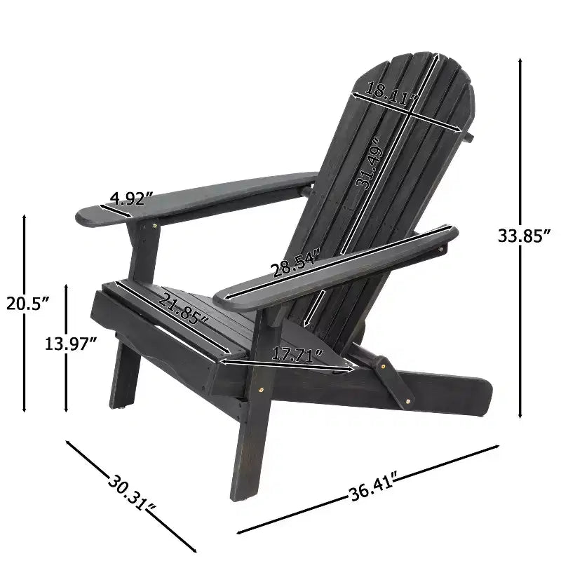 TUYOHW Sedia Adirondack Rustica da Patio, Sedia Accent Premium in Acacia per Portico, Giardino e Cortile, Sedia a Sdraio da Esterno, Capacità 136 kg