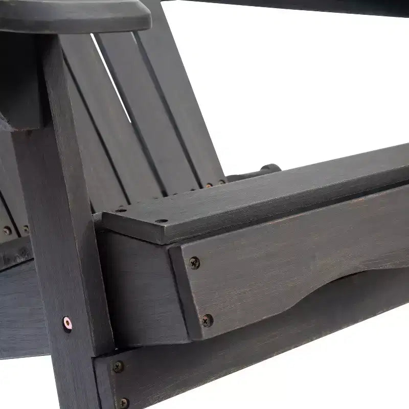 TUYOHW Sedia Adirondack Rustica da Patio, Sedia Accent Premium in Acacia per Portico, Giardino e Cortile, Sedia a Sdraio da Esterno, Capacità 136 kg