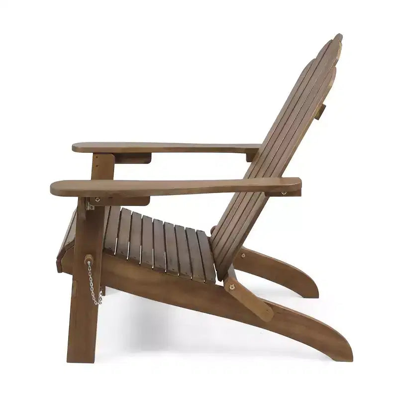 TUYOHW Sedia Adirondack Premium in Acacia, Set da 1, Pieghevole, Stile Bohemien, con Schienale Alto per Portico, Cortile e Giardino