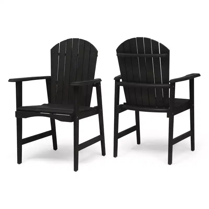 TUYOHW Set di 2 Sedie da Pranzo Adirondack in Legno di Acacia, Sedie da Giardino Resistenti alle Intemperie per Esterni, Capacità 136 kg