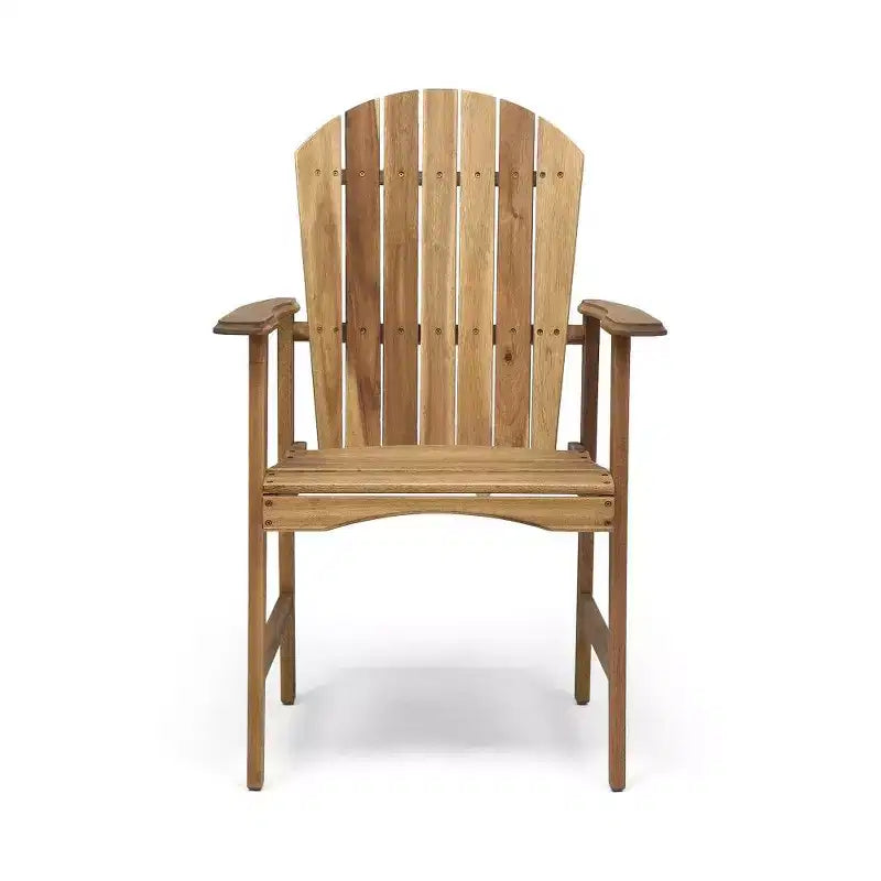 TUYOHW Set di 2 Sedie da Pranzo Adirondack in Legno di Acacia, Sedie da Giardino Resistenti alle Intemperie per Esterni, Capacità 136 kg