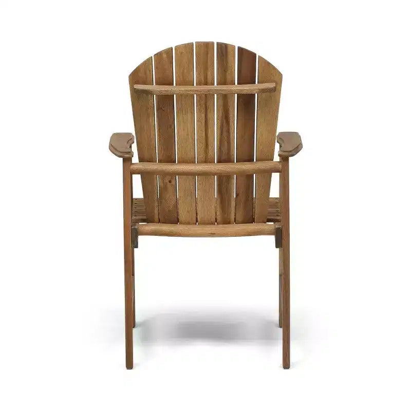 TUYOHW Set di 2 Sedie da Pranzo Adirondack in Legno di Acacia, Sedie da Giardino Resistenti alle Intemperie per Esterni, Capacità 136 kg