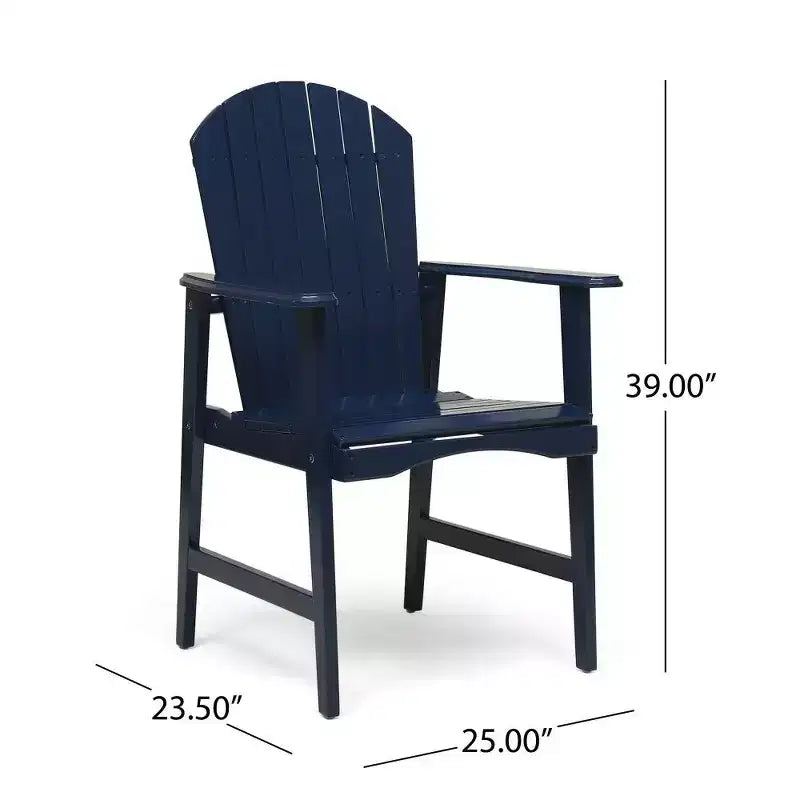 TUYOHW Set di 2 Sedie da Pranzo Adirondack in Legno di Acacia, Sedie da Giardino Resistenti alle Intemperie per Esterni, Capacità 136 kg