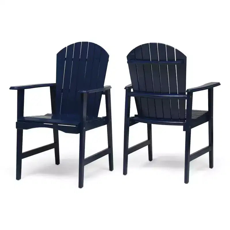 TUYOHW Set di 2 Sedie da Pranzo Adirondack in Legno di Acacia, Sedie da Giardino Resistenti alle Intemperie per Esterni, Capacità 136 kg