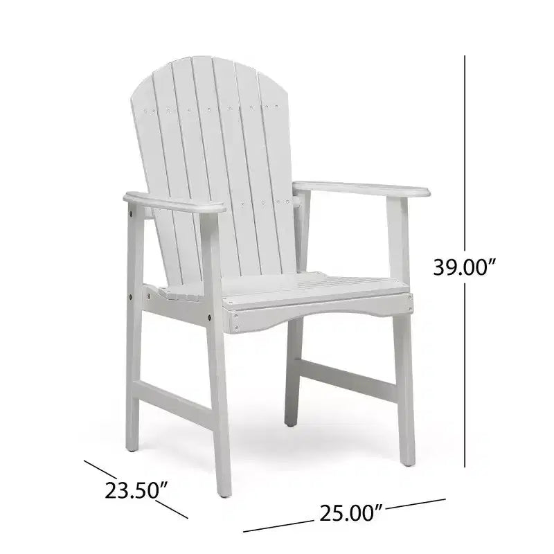 TUYOHW Set di 2 Sedie da Pranzo Adirondack in Legno di Acacia, Sedie da Giardino Resistenti alle Intemperie per Esterni, Capacità 136 kg