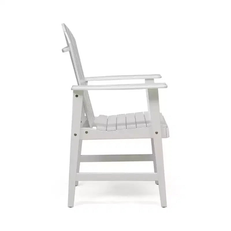 TUYOHW Set di 2 Sedie da Pranzo Adirondack in Legno di Acacia, Sedie da Giardino Resistenti alle Intemperie per Esterni, Capacità 136 kg