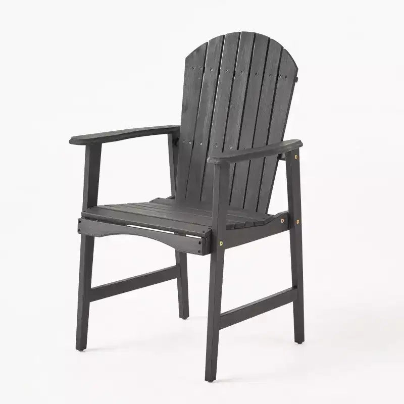 TUYOHW Set di 2 Sedie da Pranzo Adirondack in Legno di Acacia, Sedie da Giardino Resistenti alle Intemperie per Esterni, Capacità 136 kg